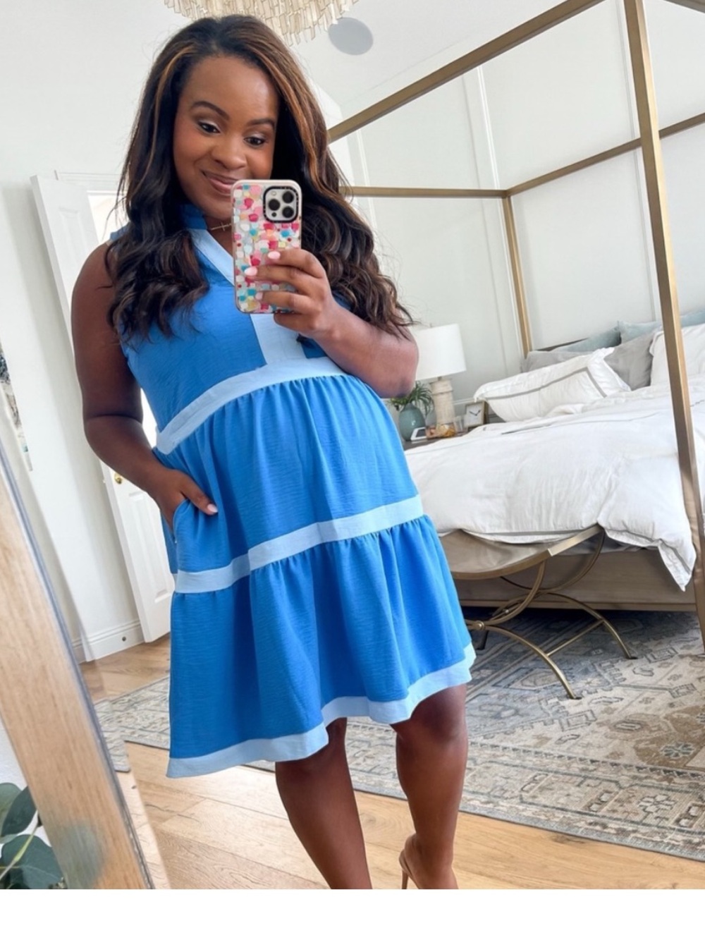 Gibson Look Sky Blue Dress size small NEW